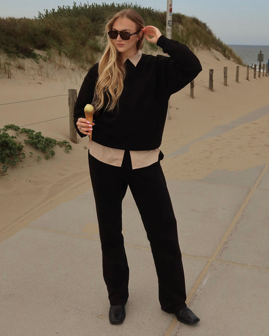 STRAIGHT RELAXED SWEATPANTS PITCH BLACK